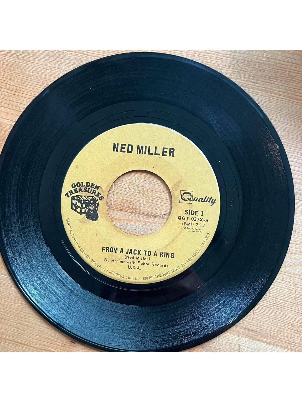 Ned Miller - From a Jack to a King/Parade of Broken Hearts 45rpm VG+ R10